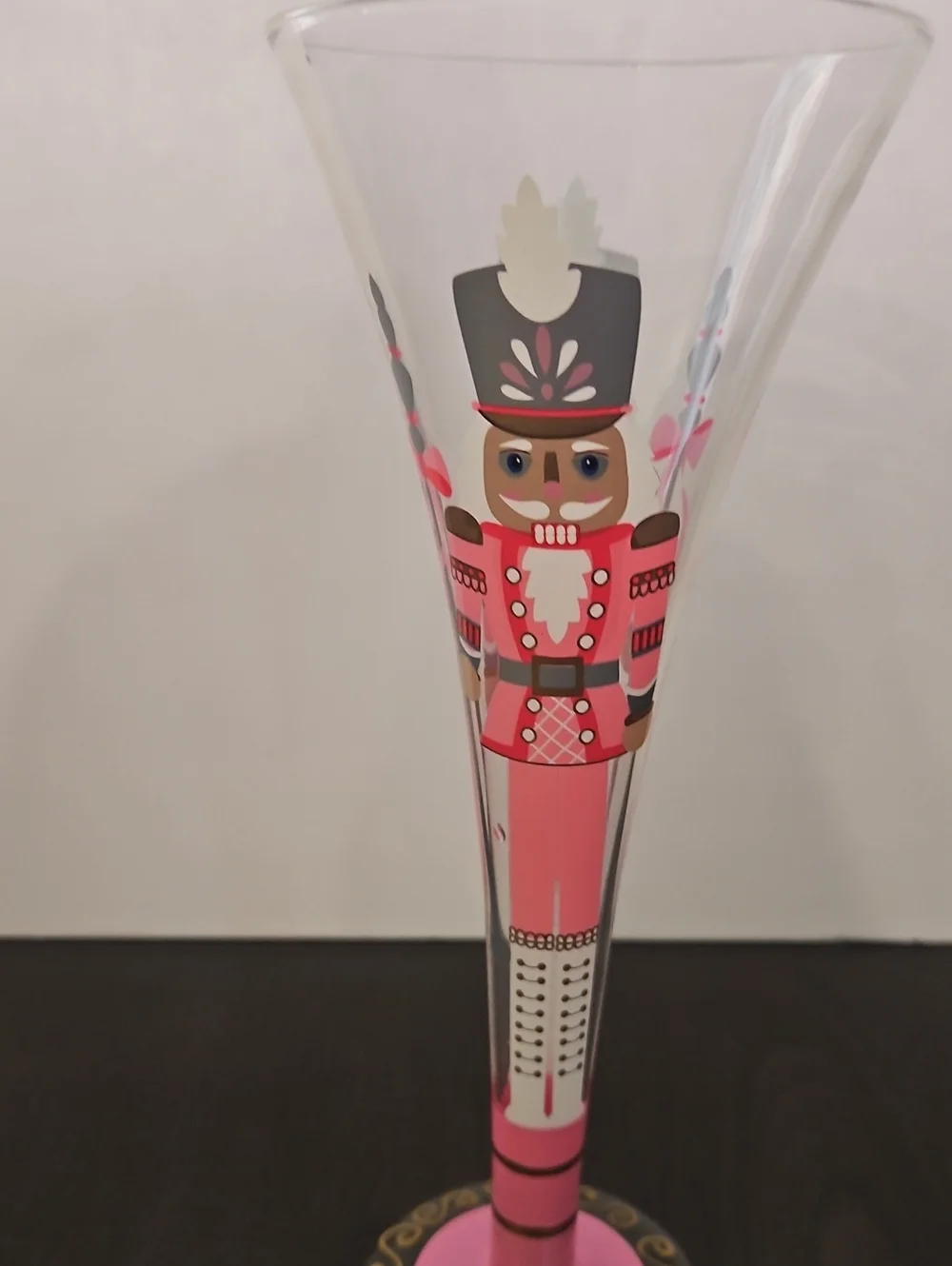 Set Of 2 Pier 1 Nutcracker Themed Hand-Painted Champagne Flutes - Multicolor